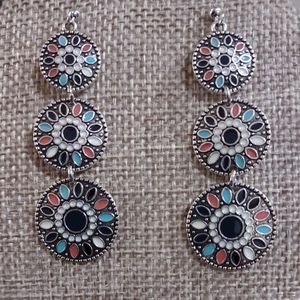 Retro Ethnic Style Earrings Multi-colored